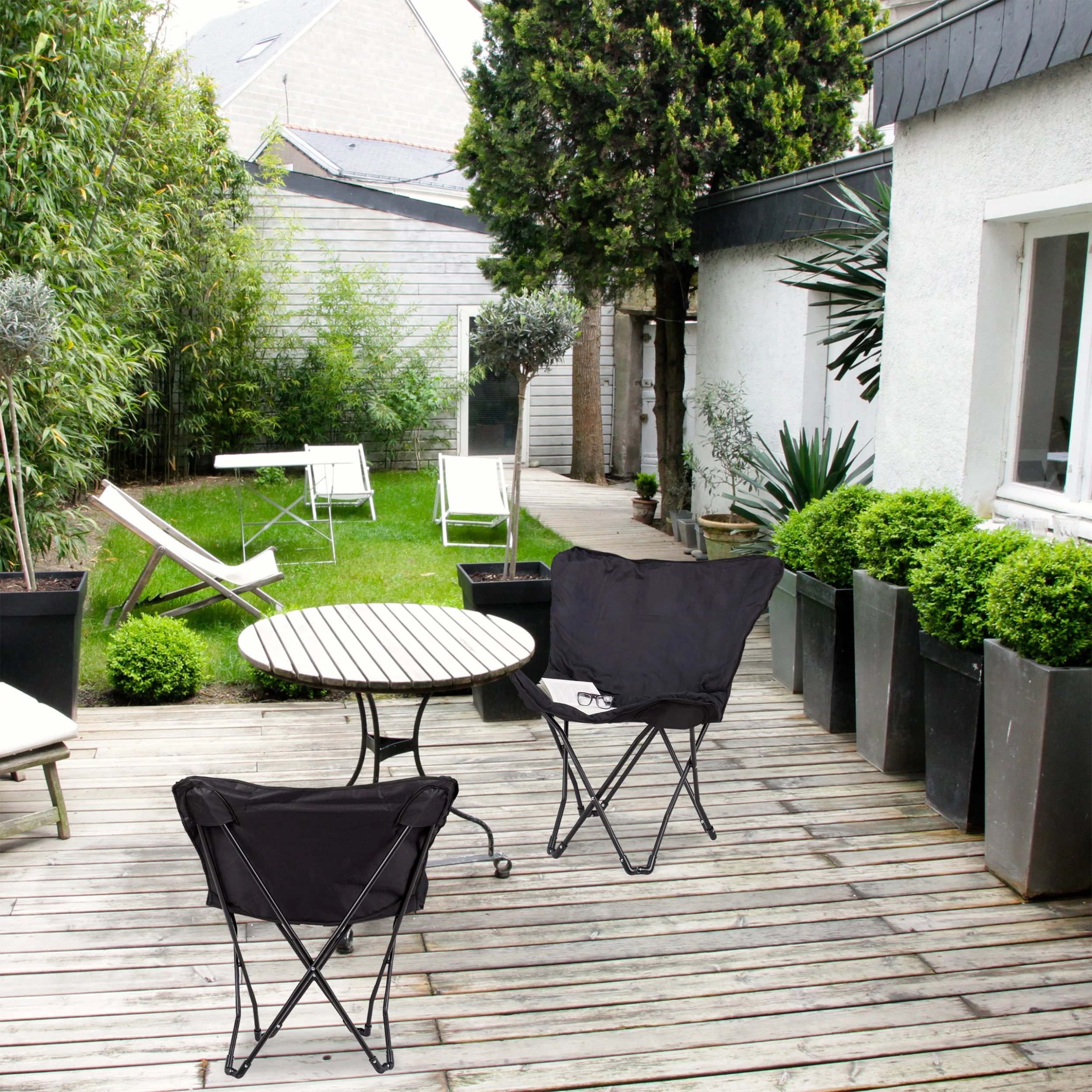 Relaxdays Butterfly Chair In Schwarz - Image 3