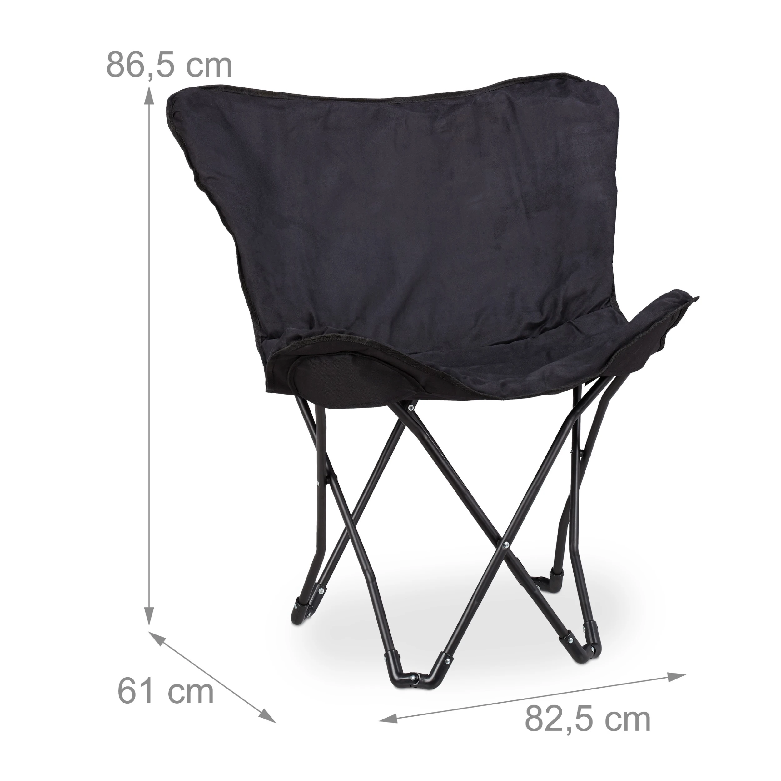 Relaxdays Butterfly Chair In Schwarz - Image 4
