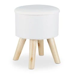 Relaxdays Hocker In Weiß - (B)31,5 X (H)36 X (T)31,5 Cm