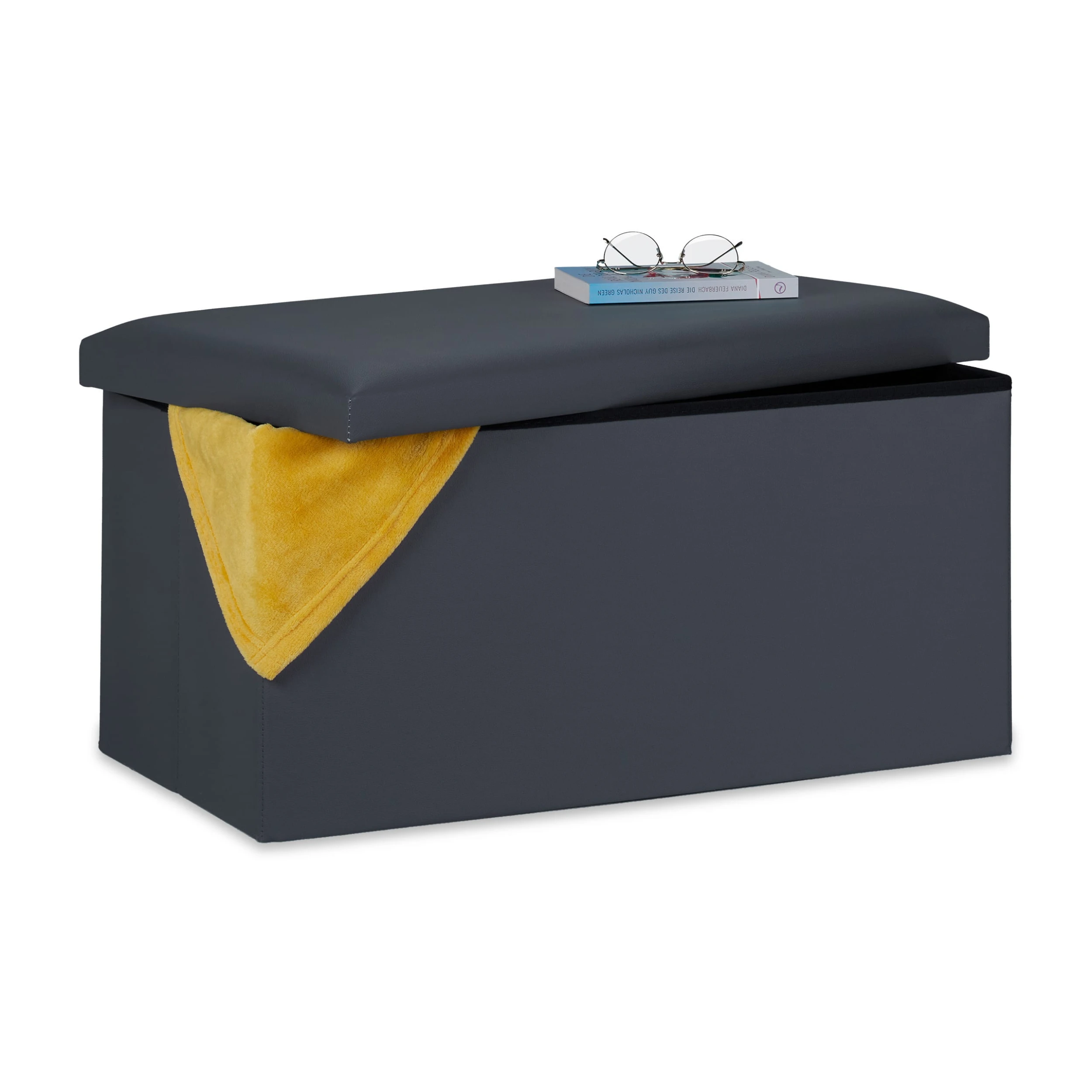 Relaxdays Sitzbank In Dunkelgrau - (B)76,5 X (H)37,5 X (T)38,5 Cm - Image 8