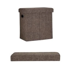 Relaxdays Sitzhocker In Braun - (B)46 X (H)49,5 X (T)25,5 Cm