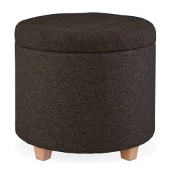 Relaxdays Sitzhocker In Braun - (H)41 X (D)44 Cm