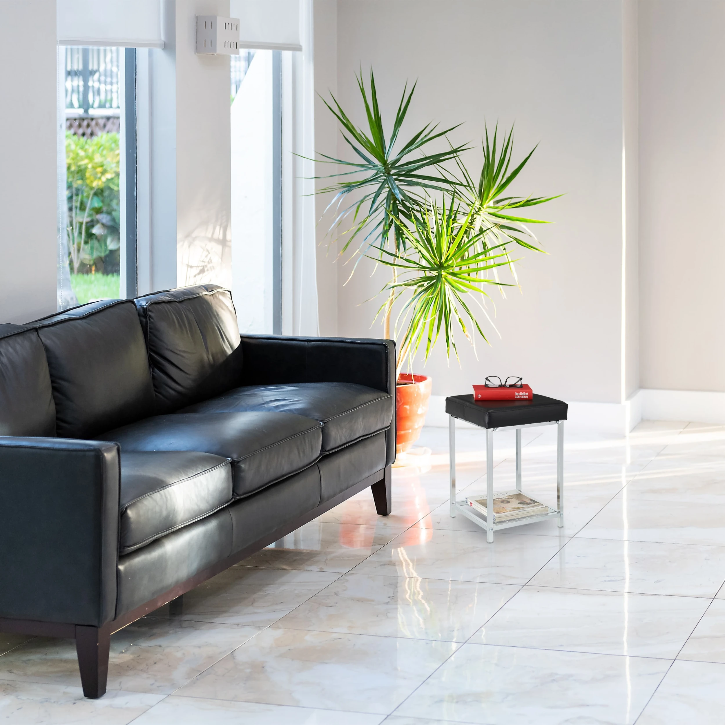 Relaxdays Sitzhocker In Schwarz - (B)33 X (H)47 X (T)33 Cm - Image 2