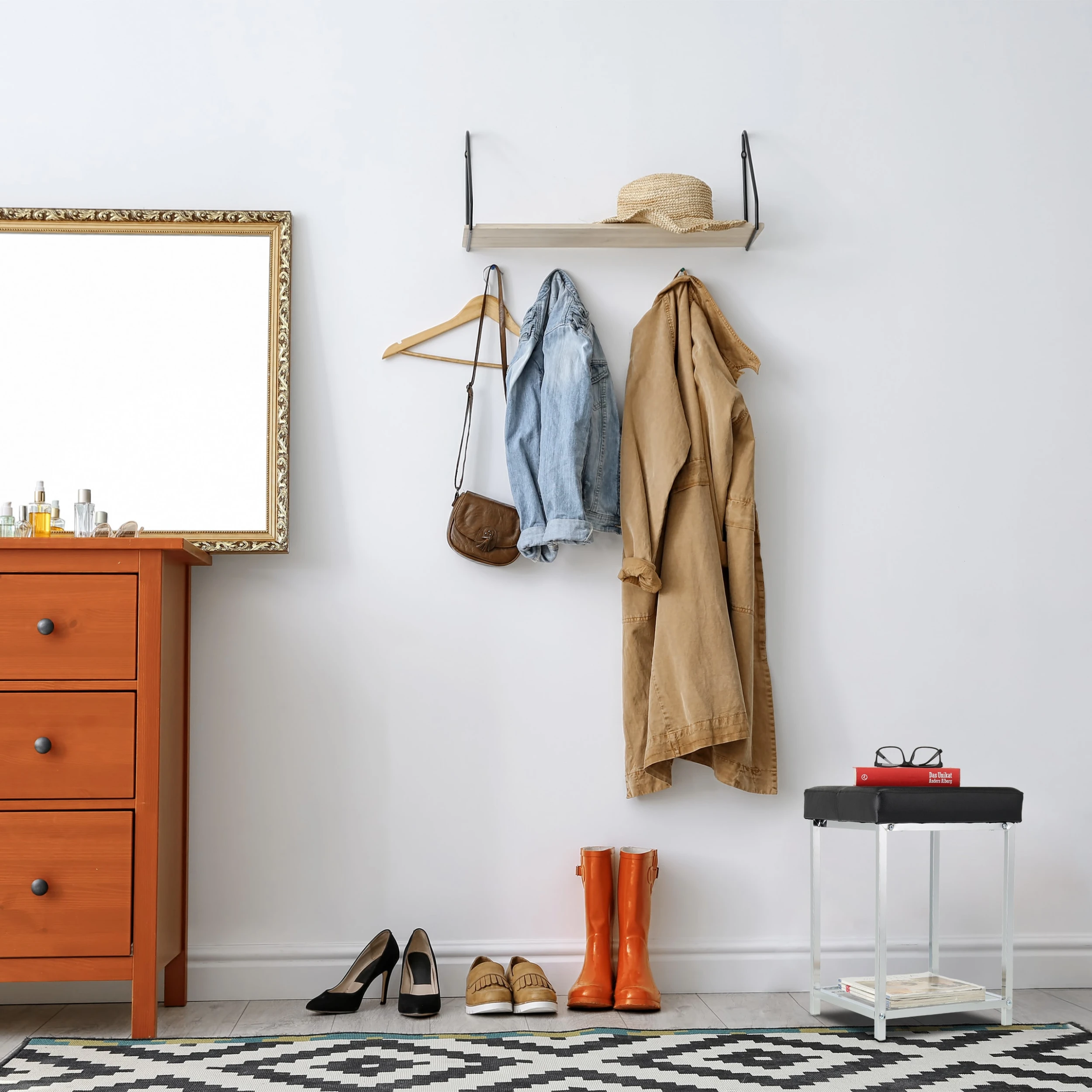 Relaxdays Sitzhocker In Schwarz - (B)33 X (H)47 X (T)33 Cm - Image 5