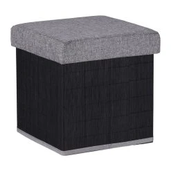 Relaxdays Sitzhocker In Schwarz/ Grau - (B)35 X (H)36 X (T)35 Cm