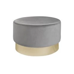 Riess-ambiente.de Hocker MODERN BAROCK In Silbergrau / Gold - 55 X 35 X 55cm