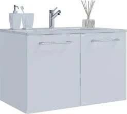 VCM 2-tlg. Waschplatz Waschtisch Badinos Tür In Weiß